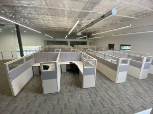 cubicles desks around the office area