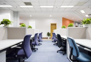 comfortable chairs and desks in commercial office